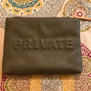Banana Republic Army green embossed clutch
